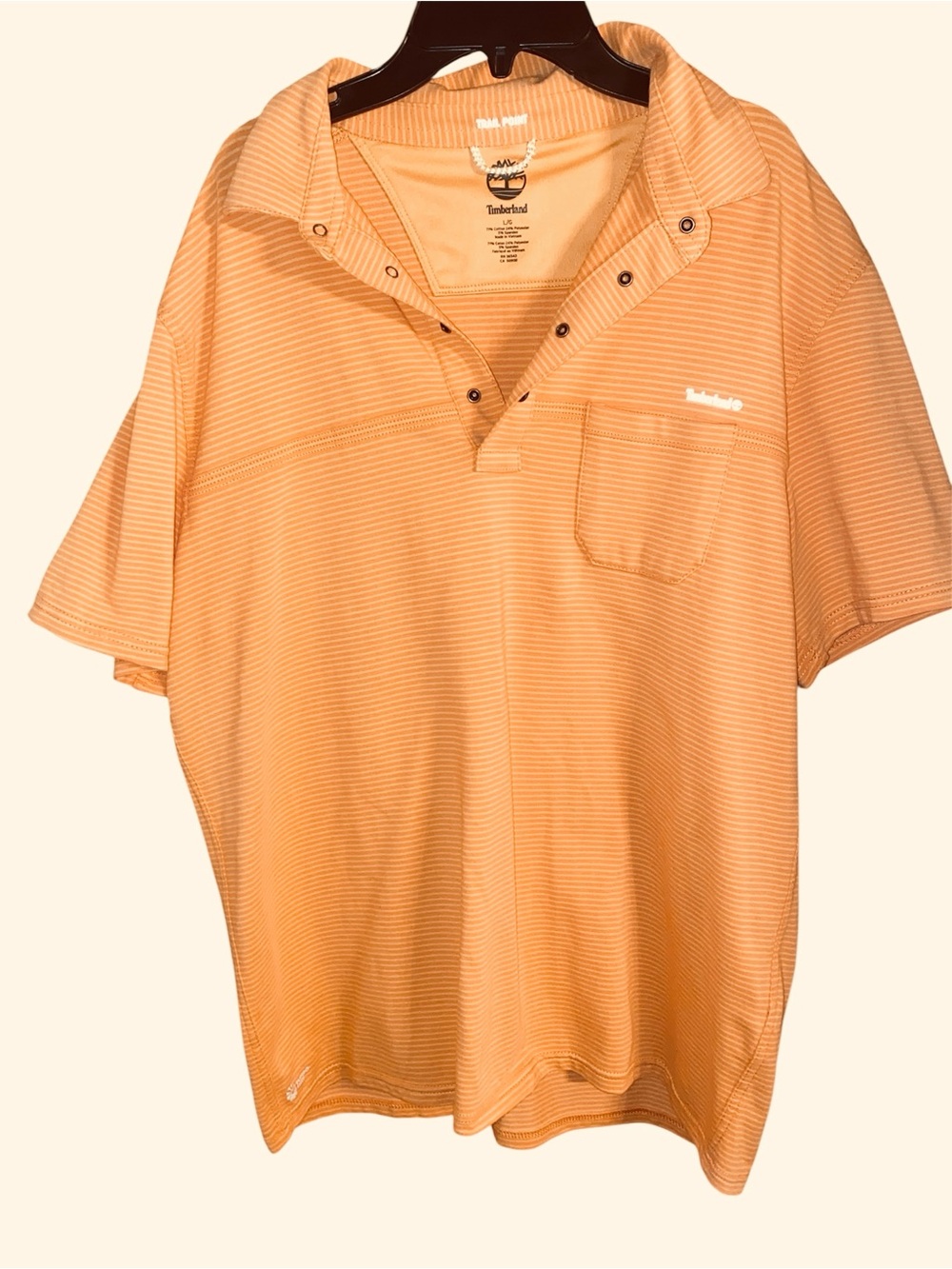 Timberland Mens Orange Polo Shirt. SZ L. New